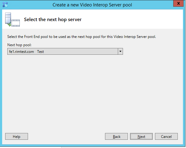 Create a new Video Interop Server pool