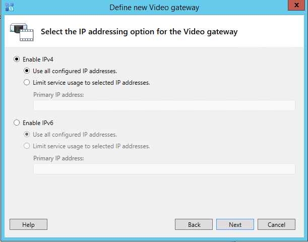 Define new Video gateway